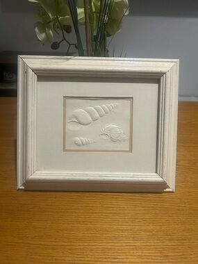 Framed Seashell WENTLETRAPS Embossed Wall Art - White